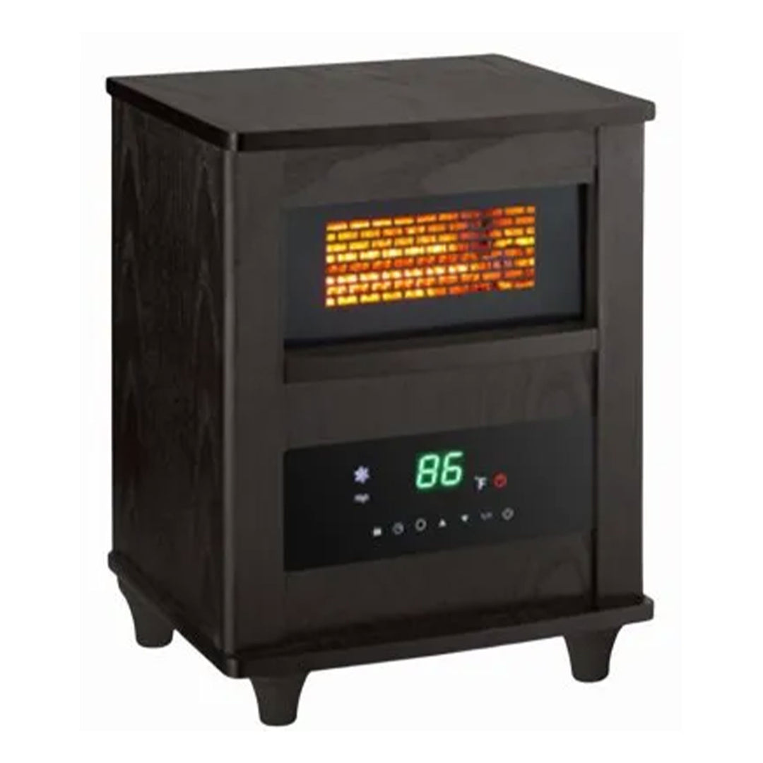 Comfort Zone Wood Cabinet Infrared High Power Heater & Remote, Espresso (Used) - VMInnovations