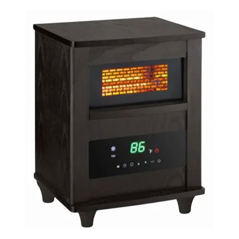 Comfort Zone Wood Cabinet Infrared High Power Heater & Remote, Espresso (Used)