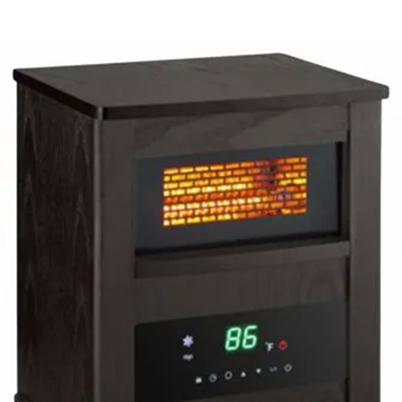 Comfort Zone Wood Cabinet Infrared High Power Heater & Remote, Espresso (Used)