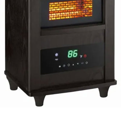 Comfort Zone Wood Cabinet Infrared High Power Quartz Heater and Remote, Espresso