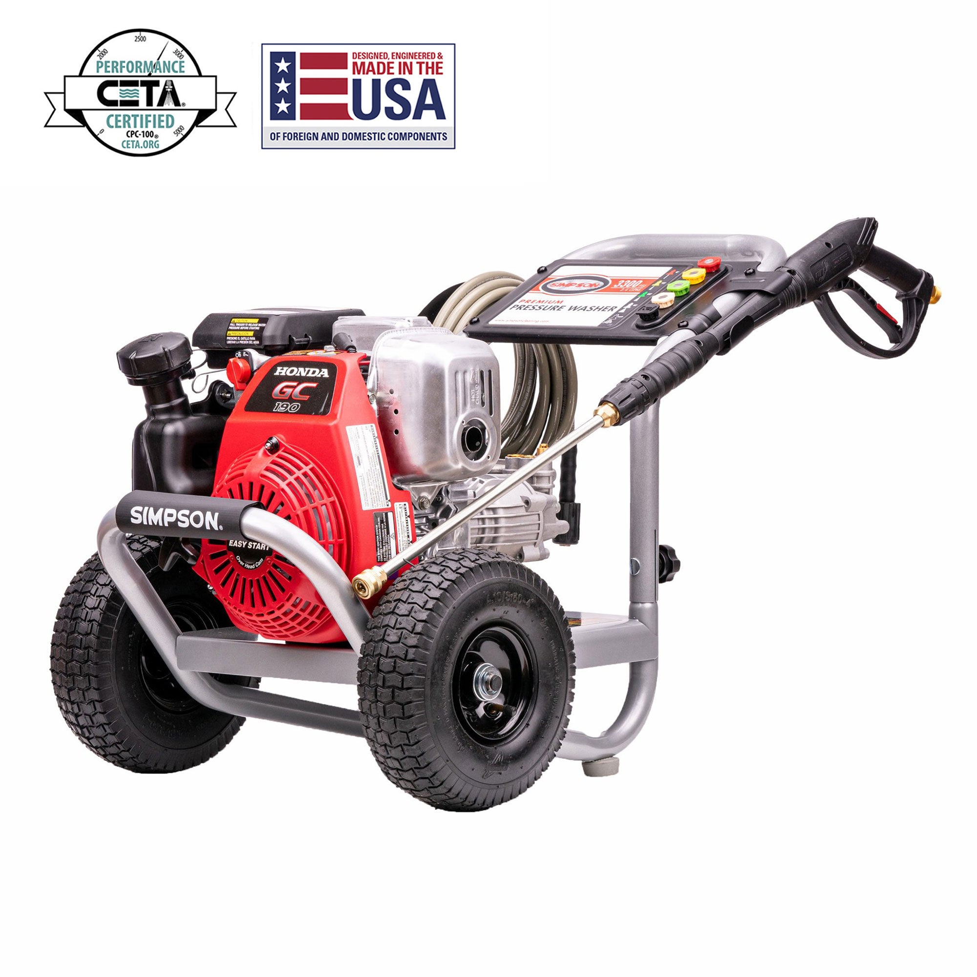 Simpson Cleaning MegaShot 3300 PSI 2.4 GPM Portable Pressure Washer with Nozzles - VMInnovations