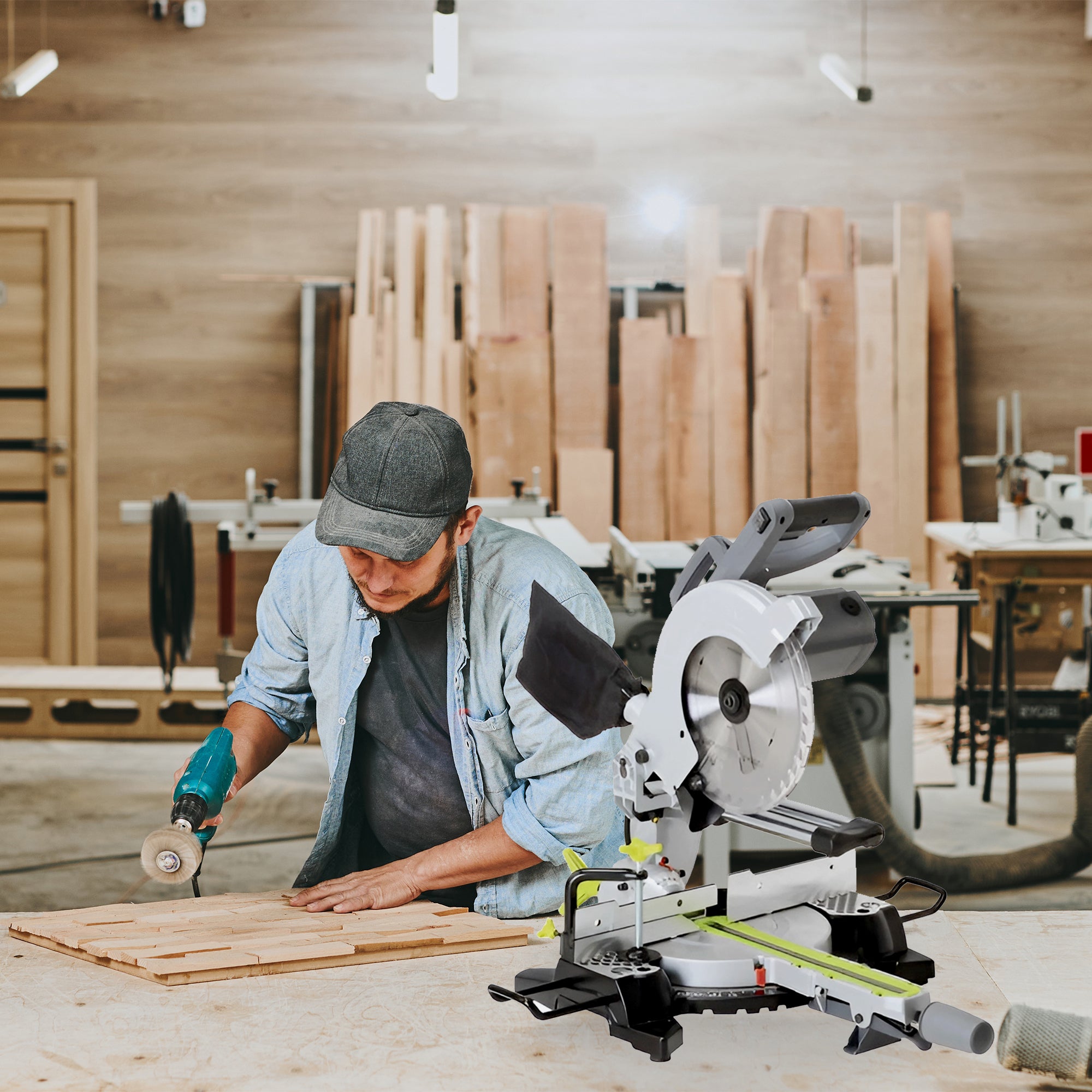 Master Mechanic 10" Compact Sliding Miter Circular Saw with Laser Guide (Used) - VMInnovations