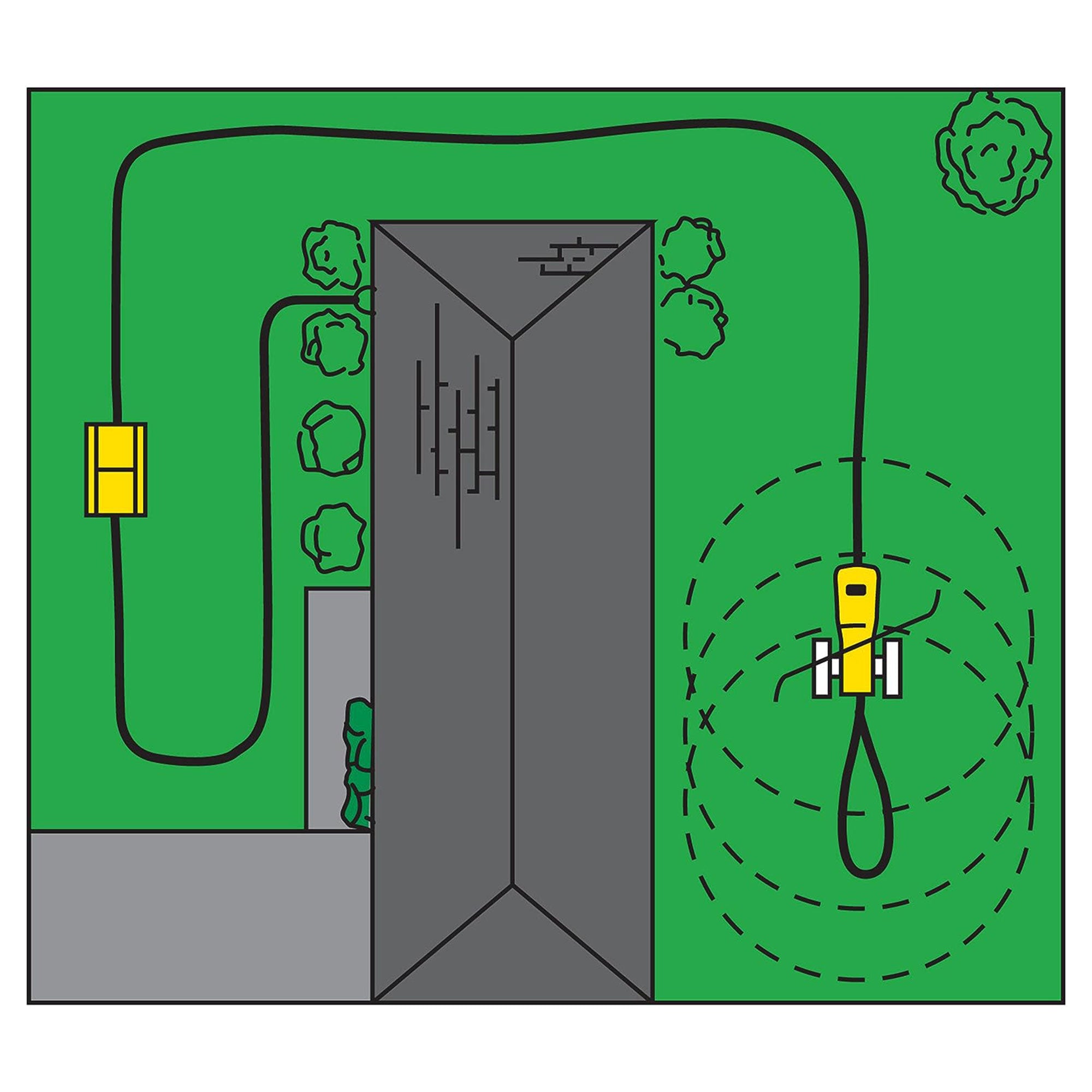 Nelson Rain Train 13,500 Sq Ft Cast Iron Lawn Traveling Sprinkler, Yellow (Used) - VMInnovations