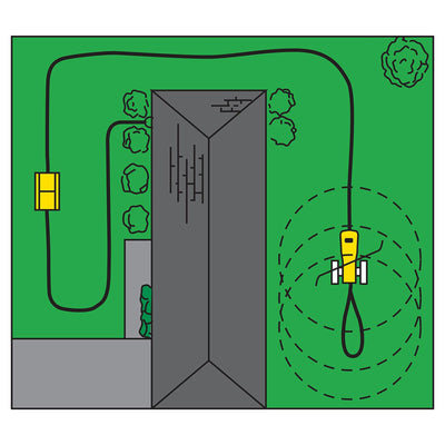 Nelson Rain Train 13,500 Sq Ft Cast Iron Lawn Traveling Sprinkler, Yellow (Used) - VMInnovations