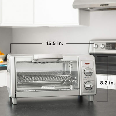 BLACK+DECKER Crisp N Bake Countertop Air Fryer 4 Slice Toaster Pizza Oven, Gray - VMInnovations