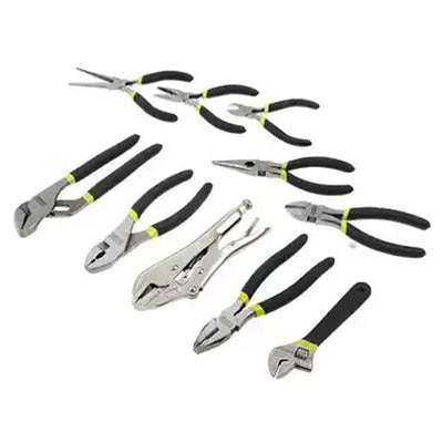 Master Mechanic 10 Piece Carbon Steel Pliers and Wrench Tool Set, JK2019002 - VMInnovations