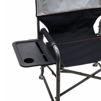 RIO Brands XXL Oversized Director’s Chair with Side Table and Carry Straps, Gray