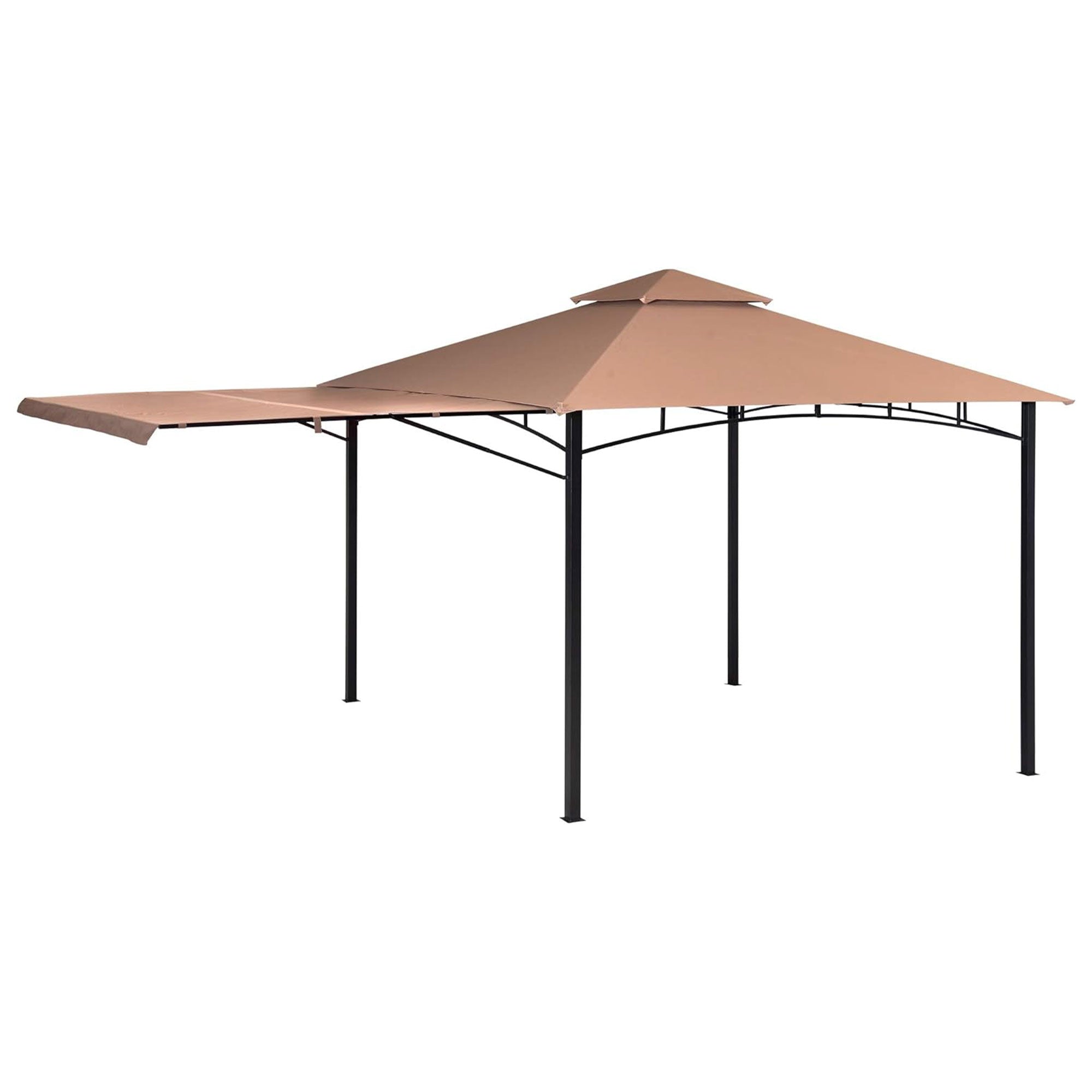 ShelterLogic 11 x 11 Foot Redwood Gazebo w/ Retractable Awning, Bronze (Used) - VMInnovations
