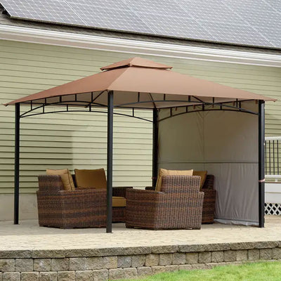 ShelterLogic 11 x 11 Foot Redwood Gazebo w/ Retractable Awning, Bronze (Used) - VMInnovations