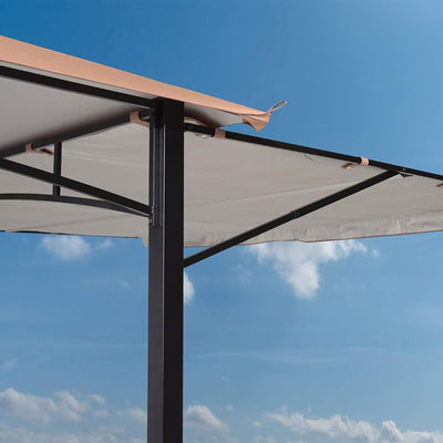 ShelterLogic 11 x 11 Foot Redwood Gazebo w/ Retractable Awning, Bronze (Used)