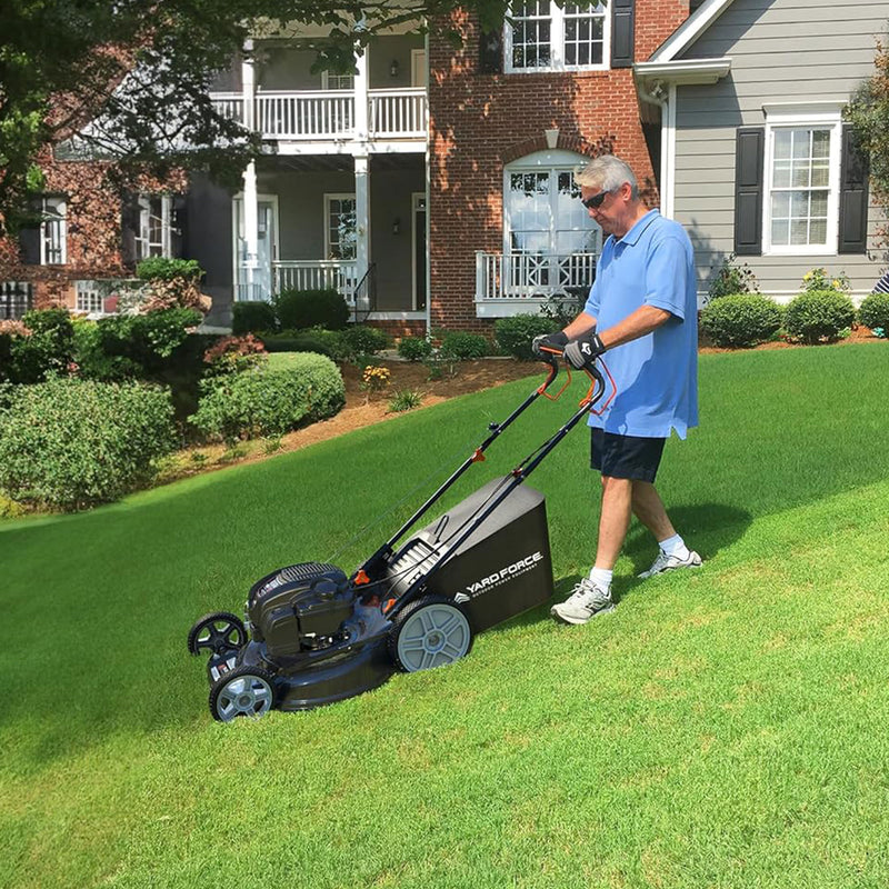 Yard Force Self Propelled 3-in-1 Gas Powered Push Lawn Mower with 22" Steel Deck