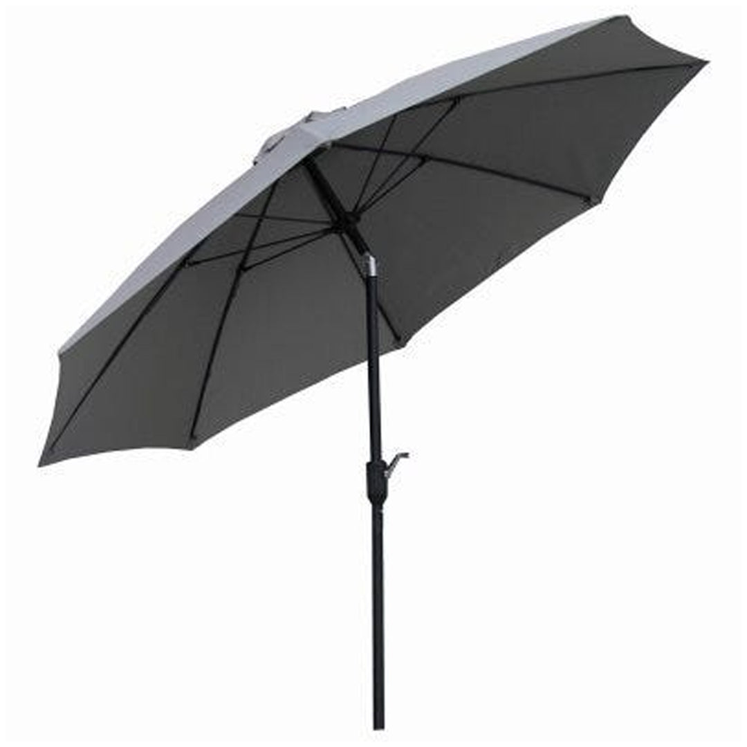 Four Seasons Courtyard 9 Foot Crank Lift Auto Tilt System Patio Umbrella, Gray