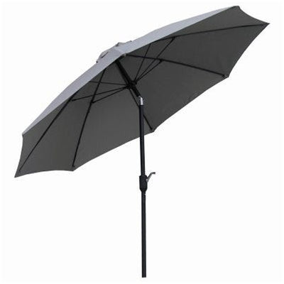 Four Seasons Courtyard 9ft Crank Lift Auto Tilt System Patio Umbrella,Gray(Used)