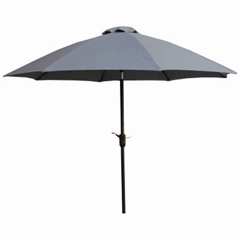 Four Seasons Courtyard 9ft Crank Lift Auto Tilt System Patio Umbrella,Gray(Used)