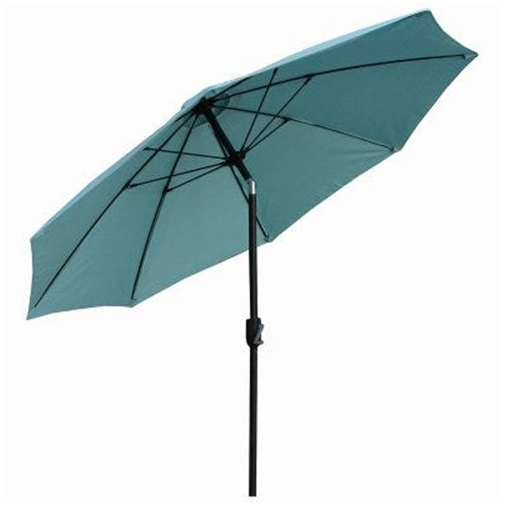 Four Seasons Courtyard 9 Foot Crank Lift Auto Tilt System Patio Umbrella, Green