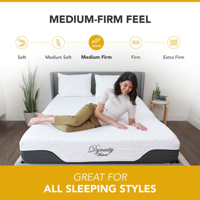 Dynasty Mattress 10 Inch CoolBreeze Gel Memory Foam Mattress with Cover, Queen - VMInnovations