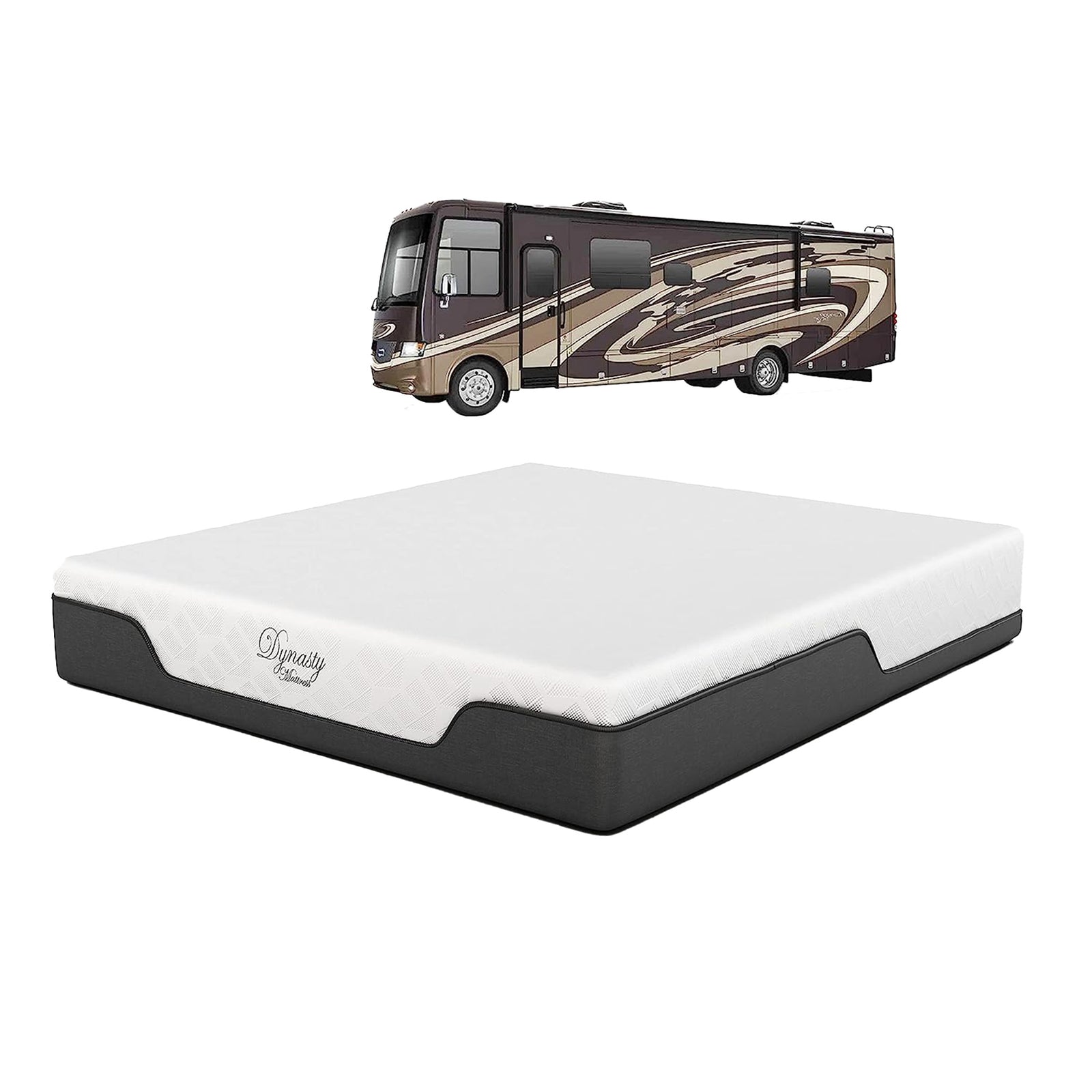 Dynasty 8 Inch CoolBreeze Gel Memory Foam RV Camper Mattress, RV King (Open Box) - VMInnovations