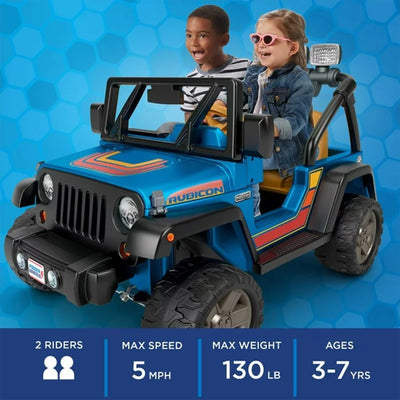 Fisher-Price Power Wheels 2 Seater Retro Jeep Wrangler Ride On Toy Car(Open Box) - VMInnovations