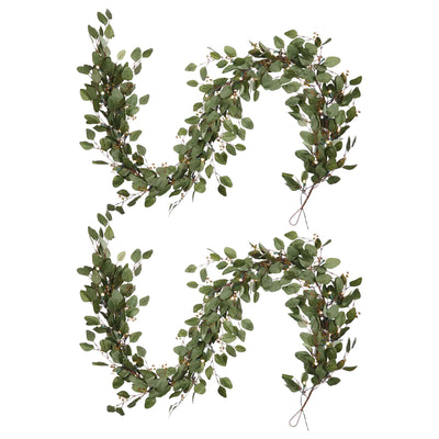 Noma Pre-Lit 9 Foot Christmas Garland with Battery Operated LED Lights (2 Pack)