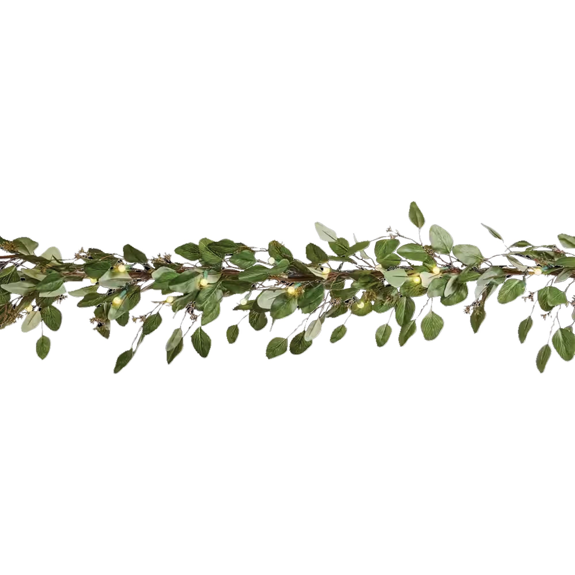 Noma Pre-Lit 9 Foot Christmas Garland with Battery Operated LED Lights (2 Pack)