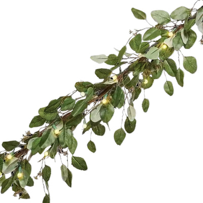 Noma Pre-Lit 9 Foot Christmas Garland with Battery Operated LED Lights (2 Pack)