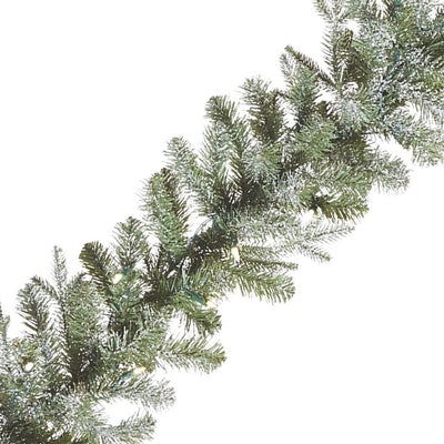 NOMA Frosted Fir 9 Foot Pre Lit Christmas Garland Home Holiday Decor, (2 Pack) - VMInnovations