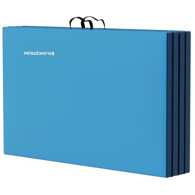 BalanceFrom 4' x 8' x 2" All Purpose Folding Fitness Gymnastics Gym Mat, Blue - VMInnovations
