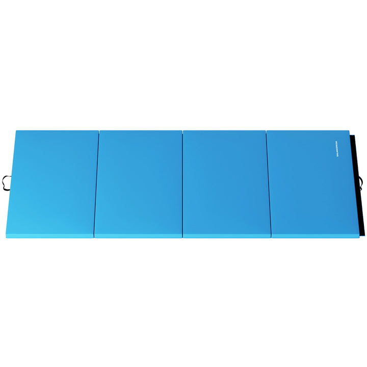 BalanceFrom 4'x8'x2" All Purpose Folding Gymnastics Gym Mat, Blue (Open Box)