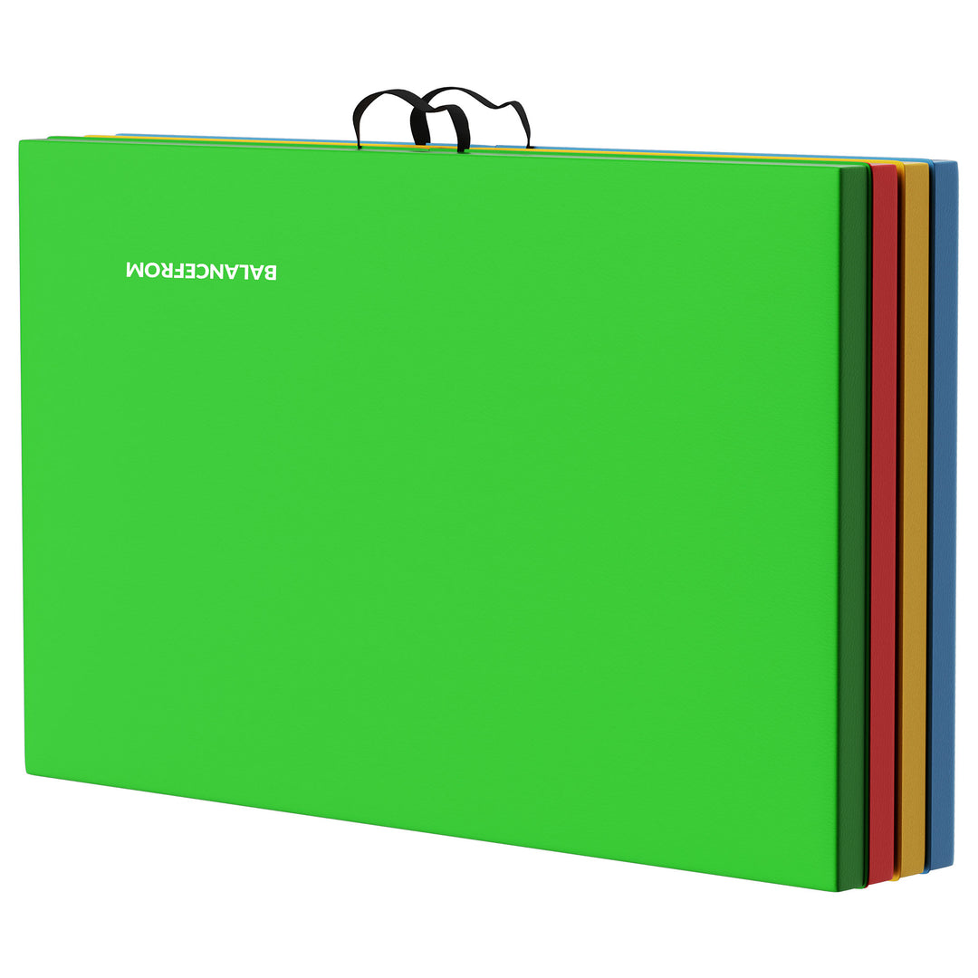 BalanceFrom 4' x 8' x 2" All Purpose Folding Fitness Gymnastics Gym Mat, Multi