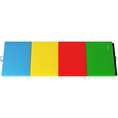 BalanceFrom 4' x 8' x 2" All Purpose Folding Gymnastics Mat, Multi (Open Box)