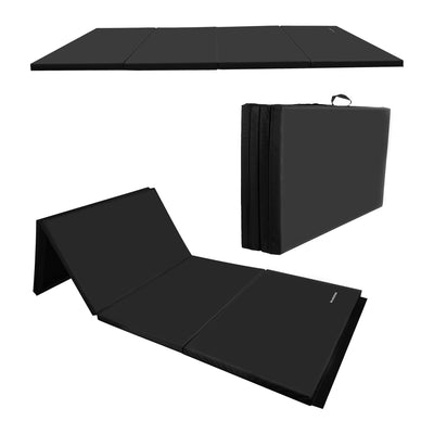 BalanceFrom 4' x 6' x 2" All Purpose Folding Fitness Gymnastics Gym Mat, Black