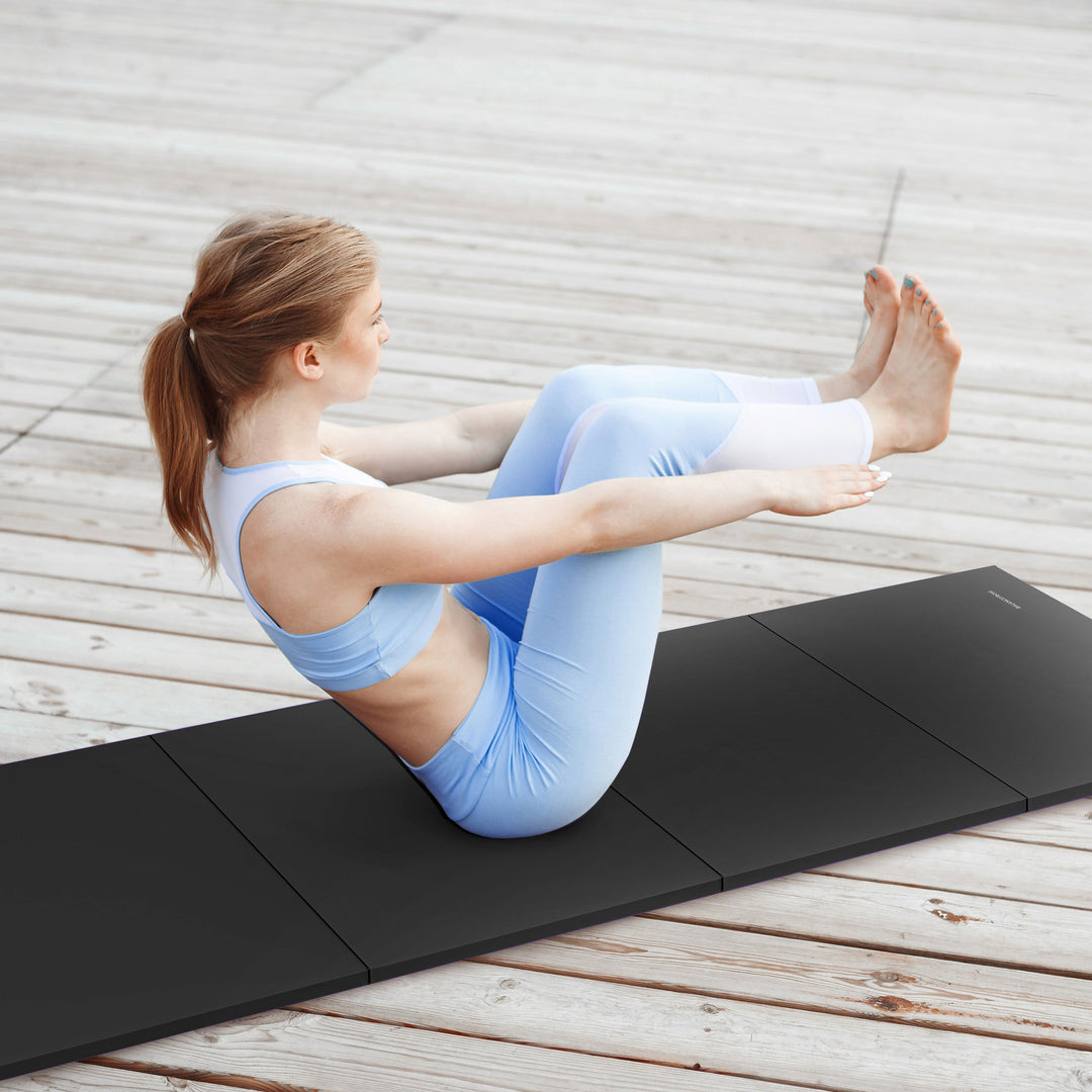 BalanceFrom 4' x 6' x 2" All Purpose Folding Fitness Gymnastics Gym Mat, Black - VMInnovations