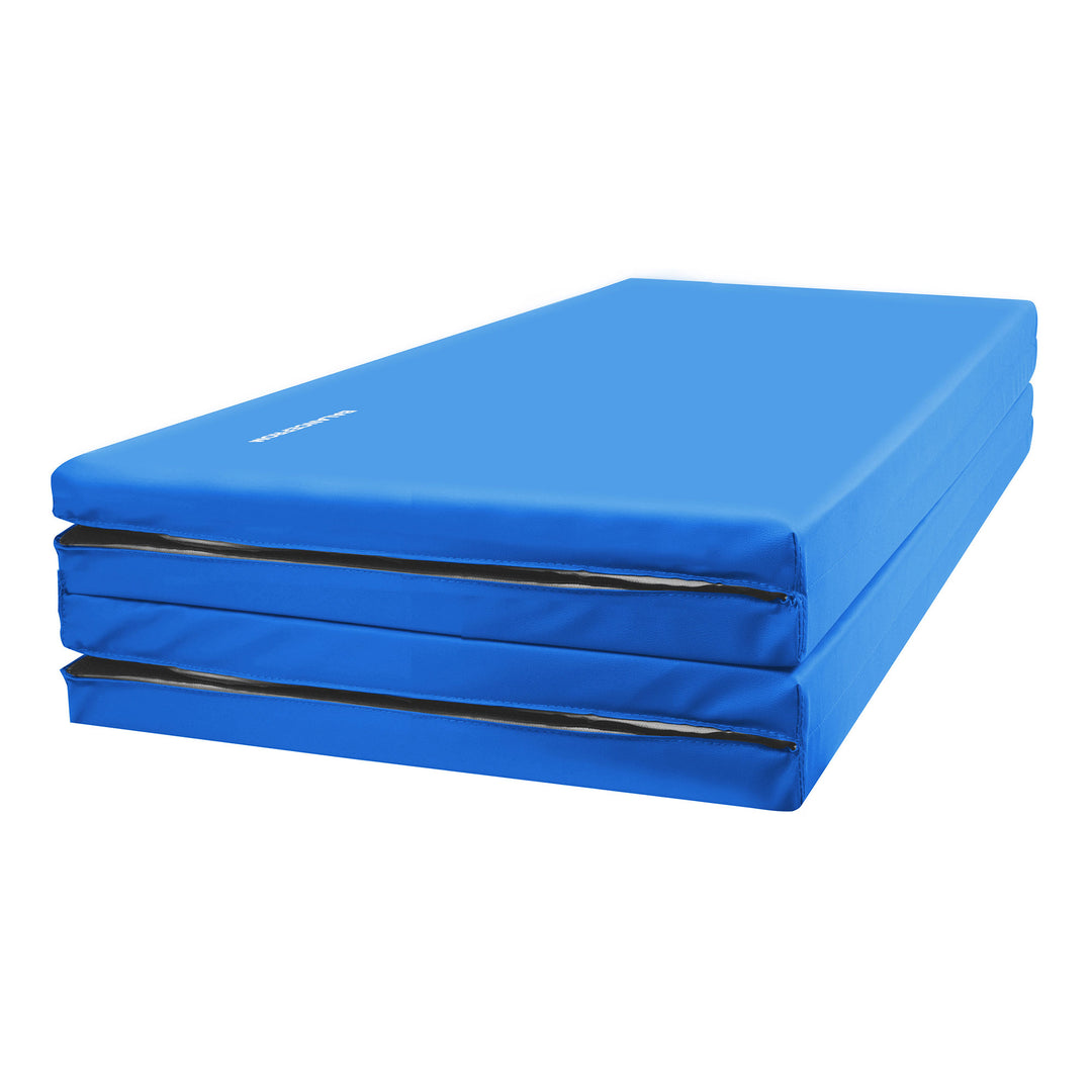 BalanceFrom 4' x 6' x 2" All Purpose Folding Fitness Gymnastics Gym Mat, Blue