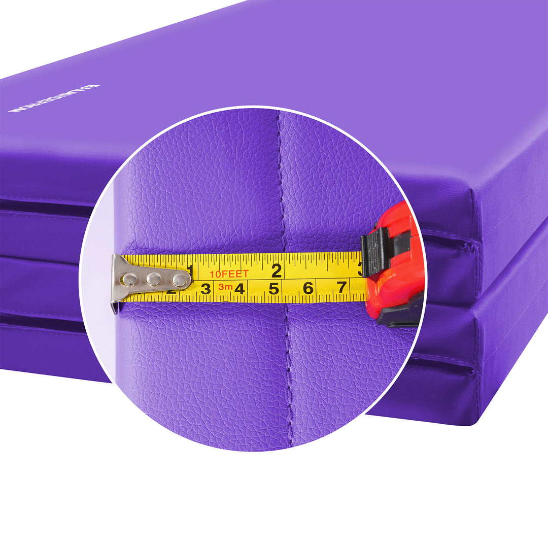 BalanceFrom 4' x 6' x 2" All Purpose Folding Fitness Gymnastics Gym Mat, Purple - VMInnovations