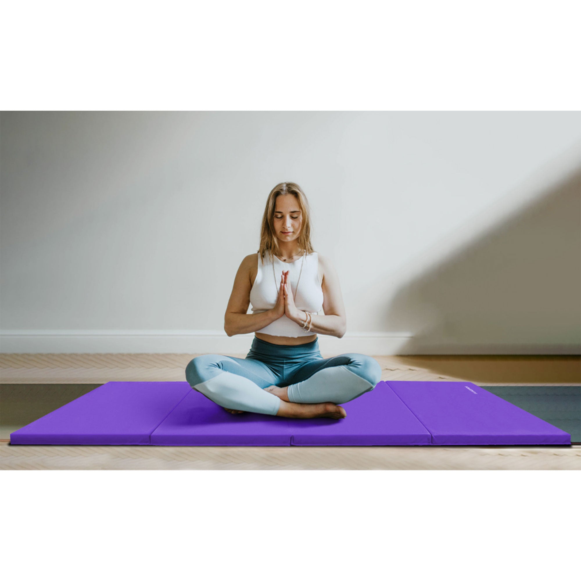 BalanceFrom 4' x 6' x 2" All Purpose Folding Fitness Gymnastics Gym Mat, Purple - VMInnovations