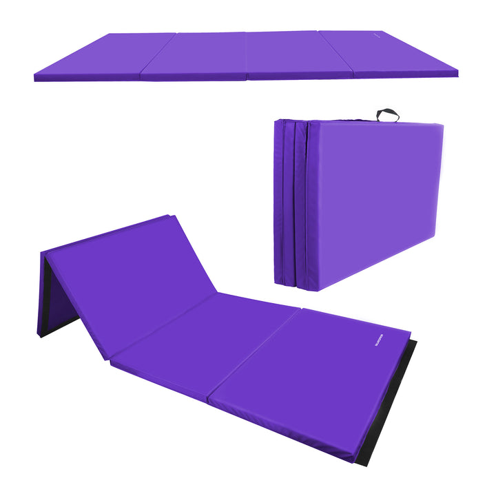 BalanceFrom 4' x 6' x 2" All Purpose Folding Gymnastics Gym Mat, Purple (Used)