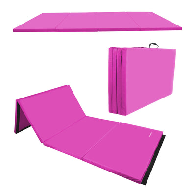 BalanceFrom 4' x 6' x 2" All Purpose Folding Gymnastics Gym Mat, Pink (Open Box)