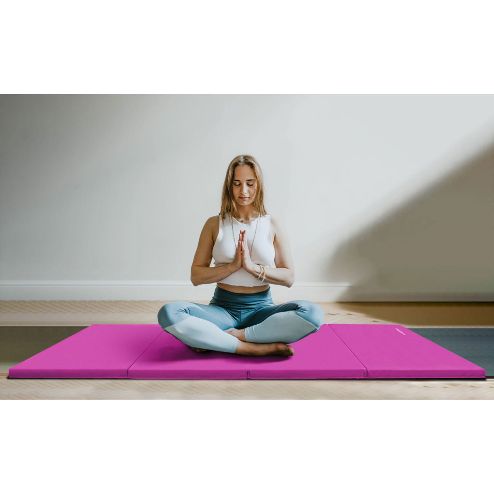 BalanceFrom 4' x 6' x 2" All Purpose Folding Gymnastics Gym Mat, Pink (Open Box) - VMInnovations