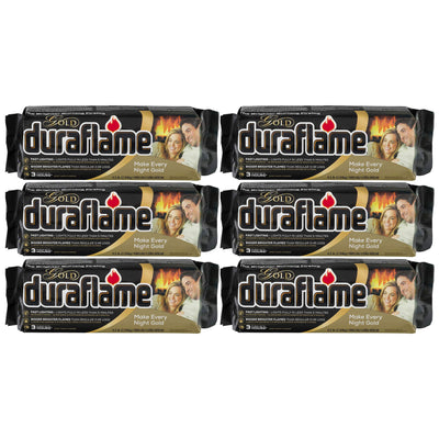 Duraflame Clean Burning Gold Firelogs 3 Hour Burn Flames, 6 Pack (Open Box) - VMInnovations