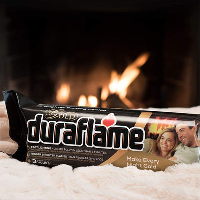 Duraflame 2 Pack Clean Burning Gold Firelogs 3 Hour Burn Indoor/Outdoor Flames - VMInnovations