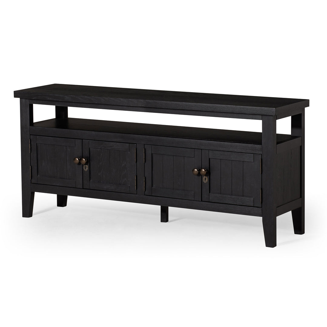 Maven Lane Turner Wooden Media Unit in Antiqued Black Finish