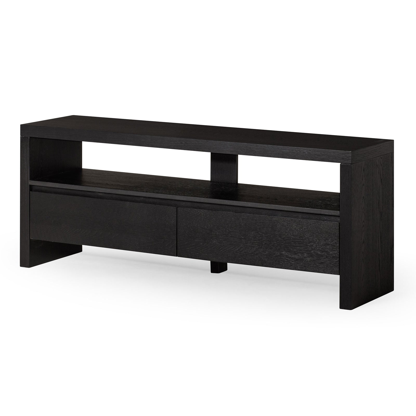 Maven Lane Ada Contemporary Wooden Media Unit in Refined Black Finish (Open Box) - VMInnovations