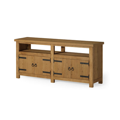 Maven Lane Luca Rustic Wooden Media Unit in Weathered Natural Finish