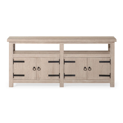 Maven Lane Luca Rustic Wooden Media Unit in Weathered White Finish