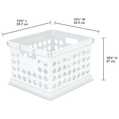 Sterilite Stackable Plastic Storage Open Crate Bin Organizer Box, White, 18-Pack - VMInnovations