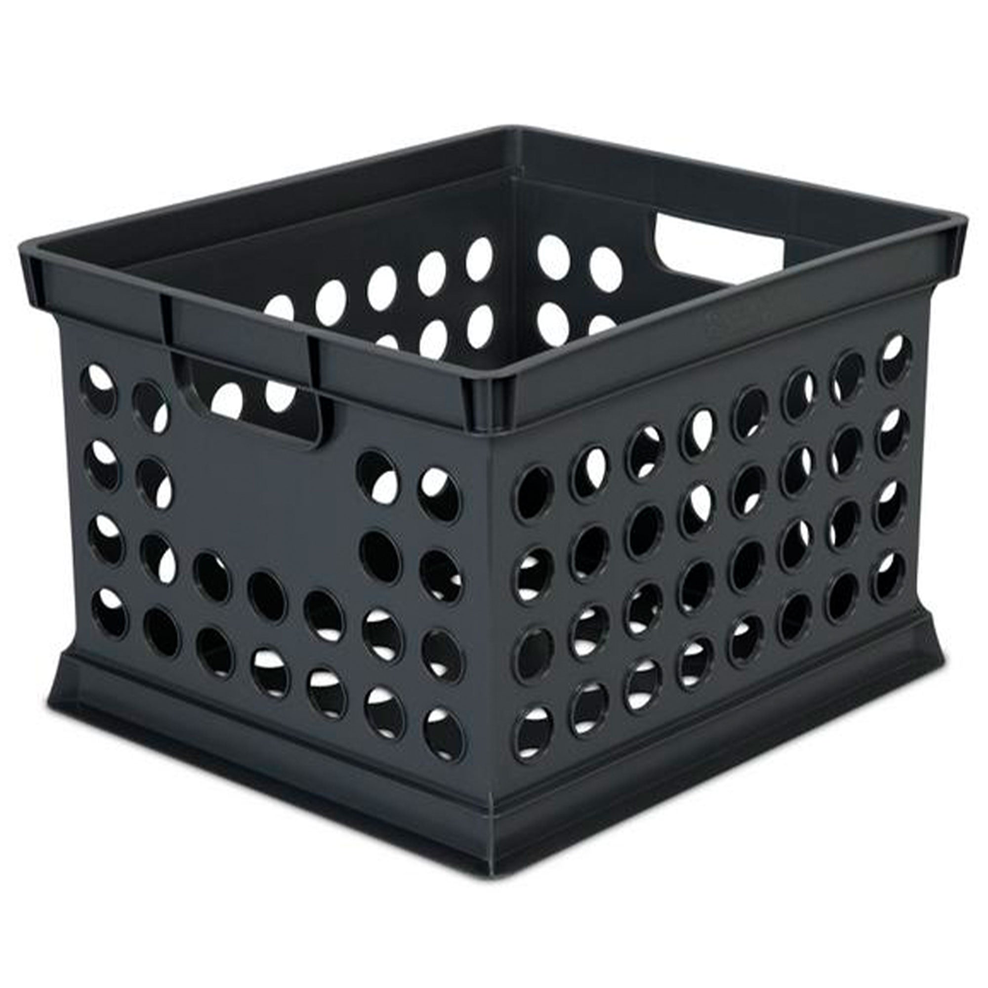 Sterilite Stackable Plastic Storage Open Crate Bin Organizer Box, Black, 18 Pack - VMInnovations