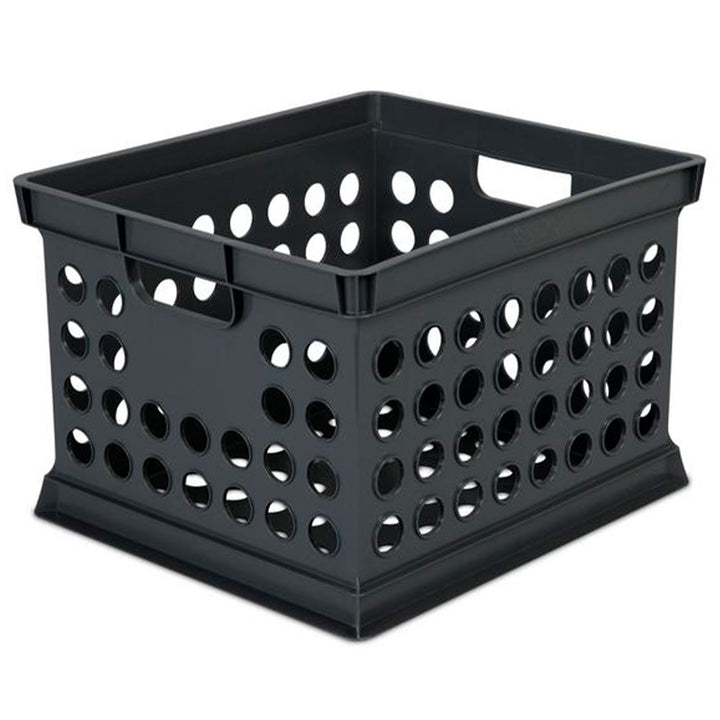 Sterilite Stackable Plastic Storage Open Crate Bin Organizer Box, Black, 18 Pack