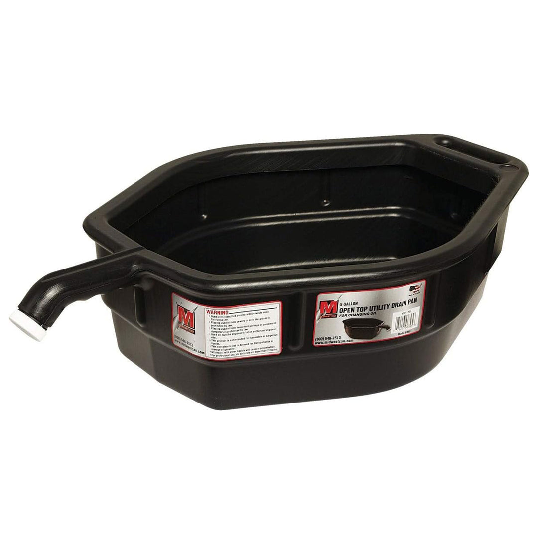 Midwest Can 5 Gal Open Top Drain Pan with Back Handle & Front Spout (Open Box)