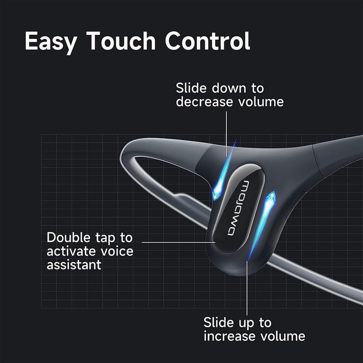 MOJAWA MOJO 2 Run Air Bone Conduction Bluetooth Sport Headphones,Black(Open Box)