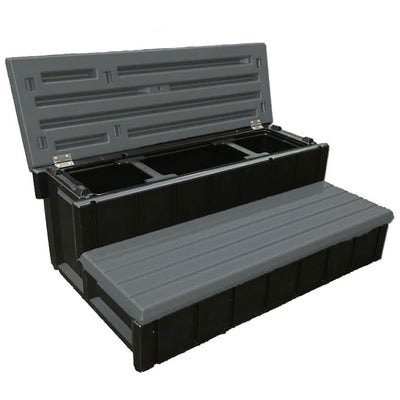 Confer Plastics Leisure Accent Versatile Outdoor Storage Steps, Black/Gray(Used)